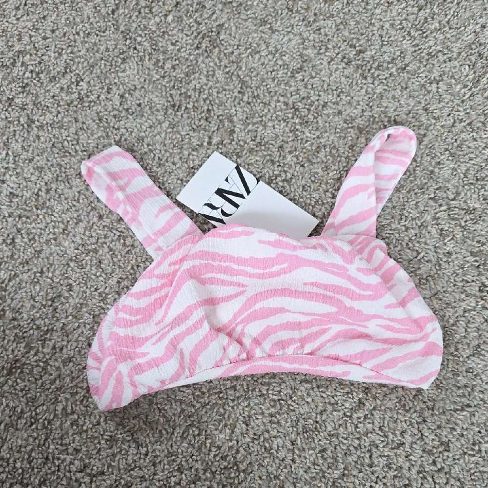 Zara Pink and White Zebra Print Underwear